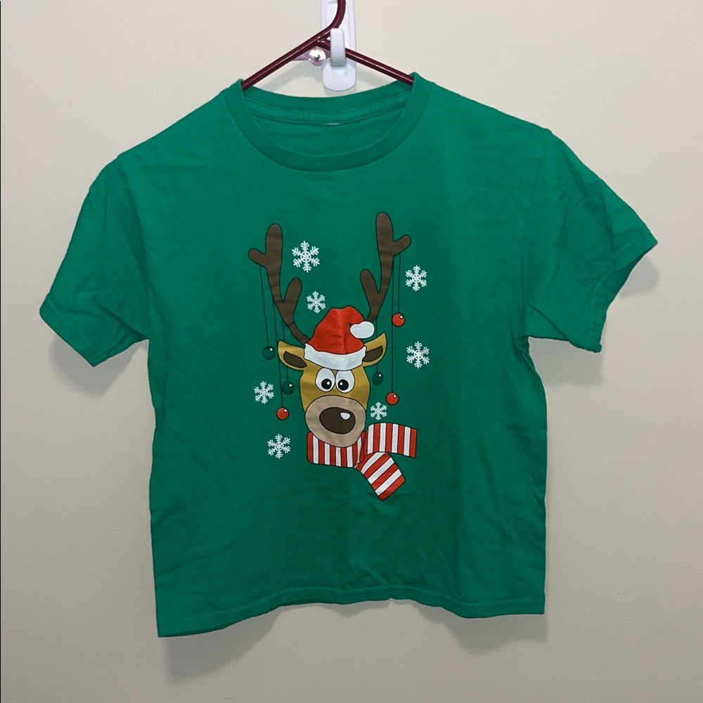 Target Green Holiday Reindeer Tee